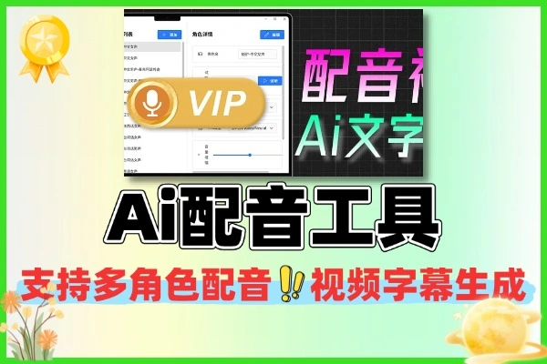 无限制使用Ai配音工具支持多角色配音视频字幕生成