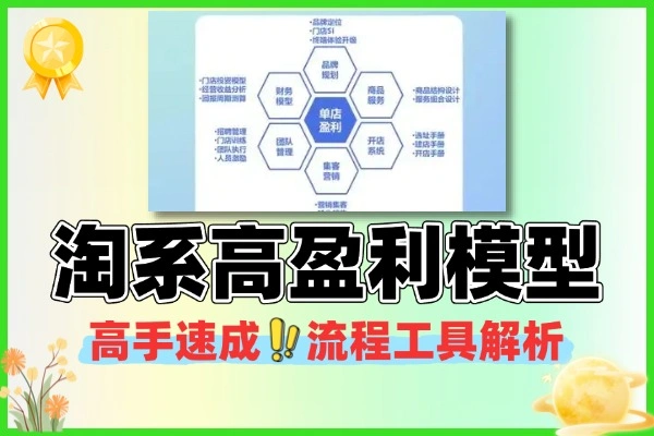 淘系运营高手速成流程工具解析高盈利店铺模型